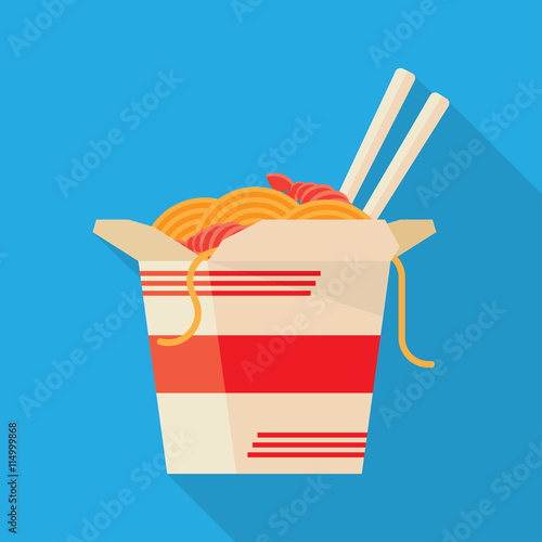 Chinese Food Take Out Box Cartoon