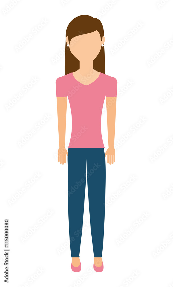 casual young woman isolated icon design casual young woman isolated icon design