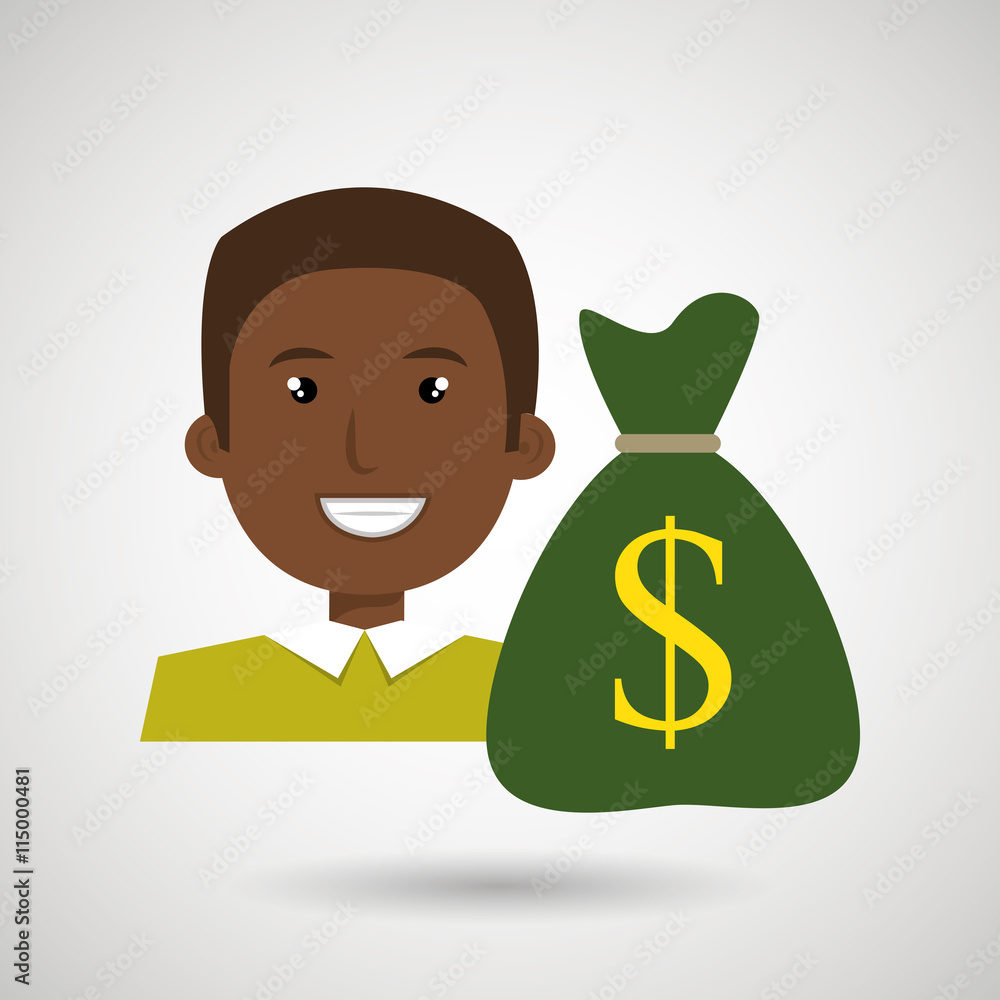 business person with money bag isolated icon design, vector illustration graphic business person with money bag isolated icon design, vector illustration graphic