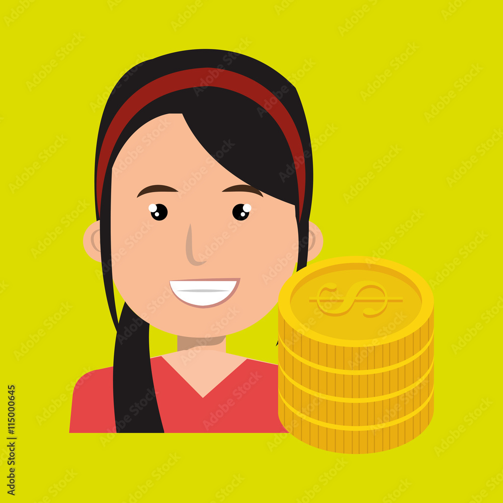 business person with coins isolated icon design, vector illustration graphic business person with coins isolated icon design, vector illustration graphic