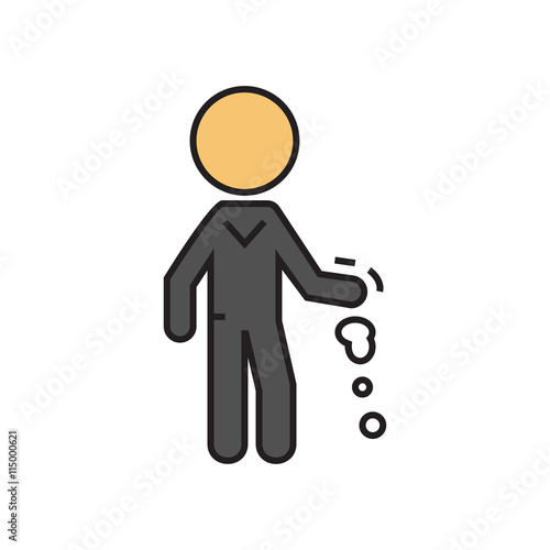 Dropping Litter Line Icon