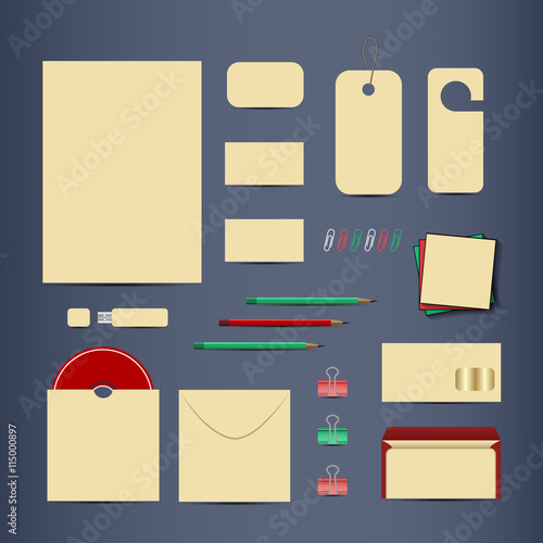 Corporate identity template set. Business stationery mock-up