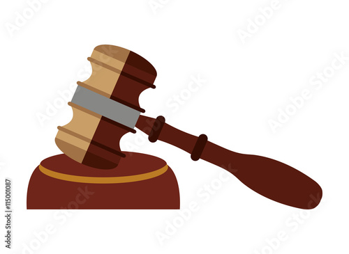 wooden gavel isolated icon design