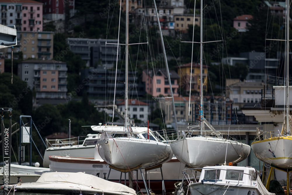 Fototapeta premium Touristic harbor in Como, Italy