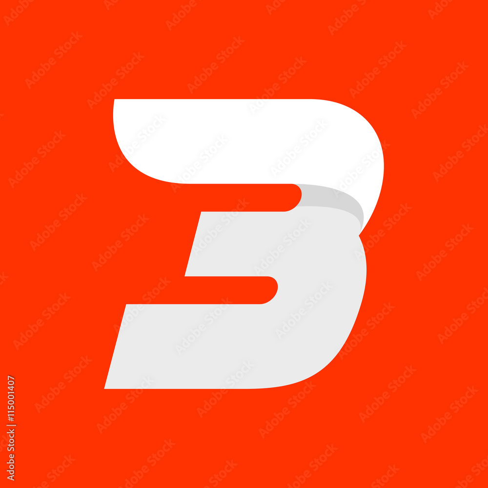 Fast speed sport number three logo. Fast speed sport number three logo.