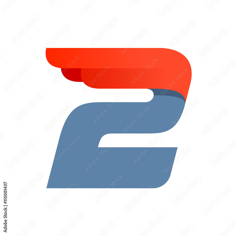 Winged sport number two logo.