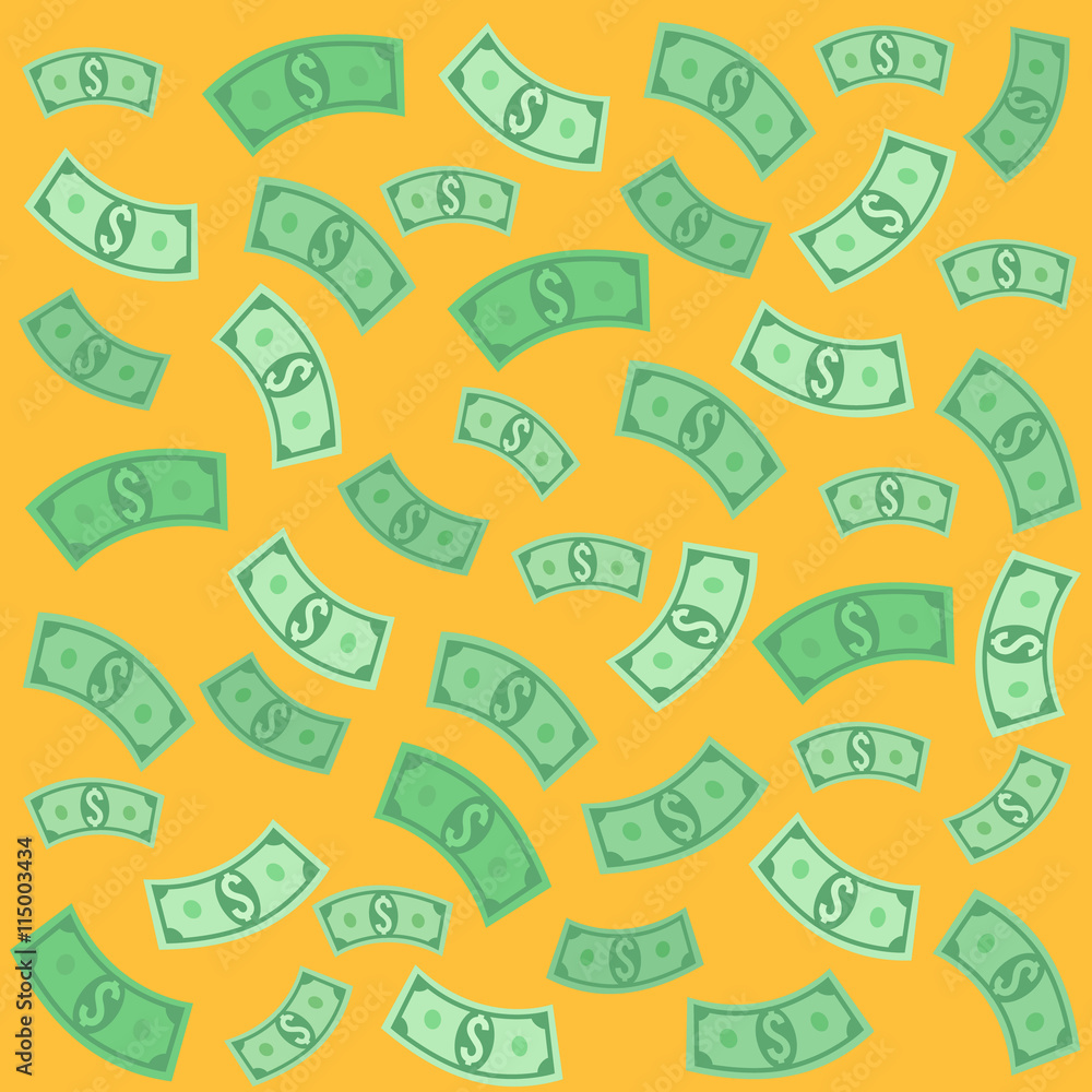 Money seamless background. Vector flat cartoon illustration Money seamless background. Vector flat cartoon illustration