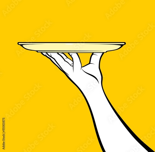 Hand holding empty dish
