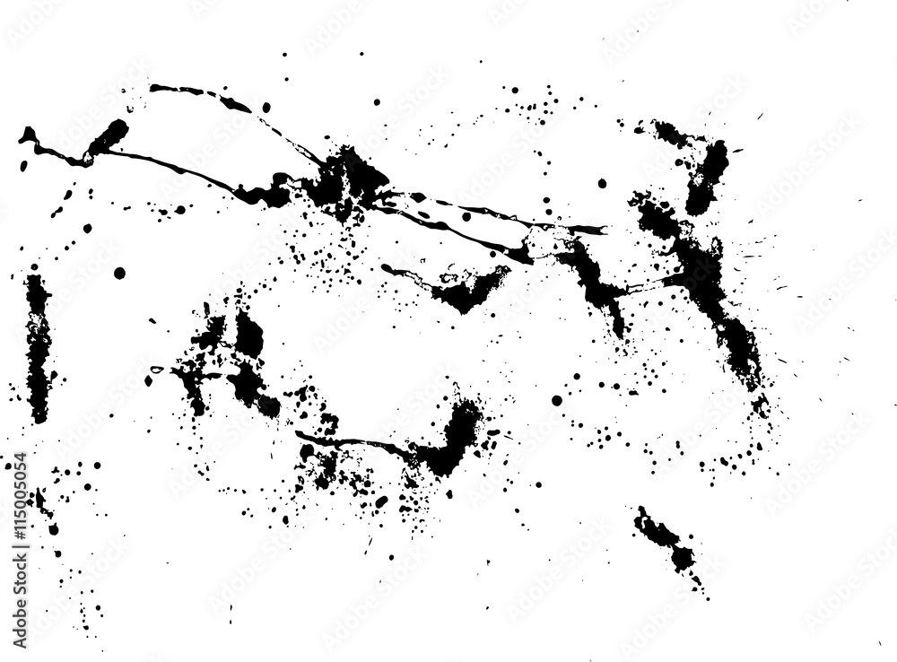 Black silhouette spot with droplets, smudges, stains, splashes. Black silhouette spot with droplets, smudges, stains, splashes.