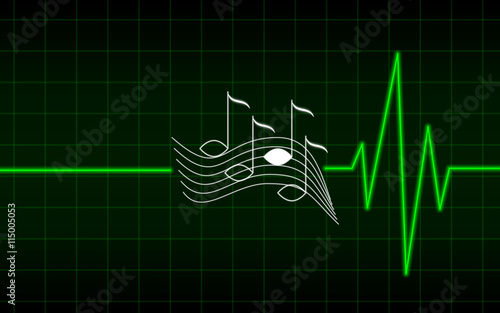 green music heart beating