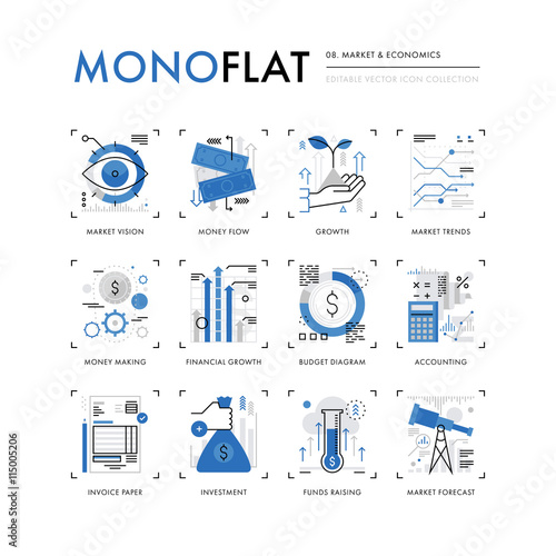 Market Economics Monoflat Icons
