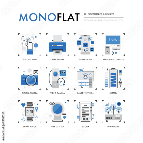 Electronics Devices Monoflat Icons
