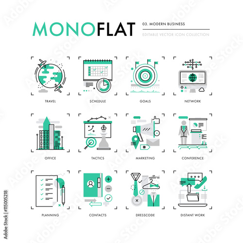 Modern Business Monoflat Icons
