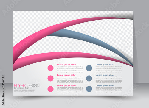 Flyer, brochure, magazine cover template design landscape orientation for education, presentation, website. Pink and grey color. Editable vector illustration.