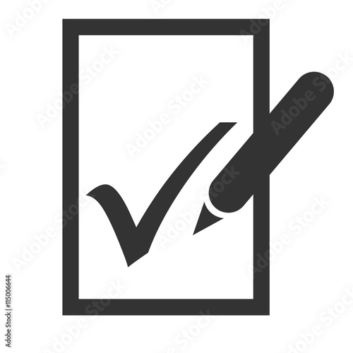 Check list icon. Flat logo of list with approve mark. Vector illustration.