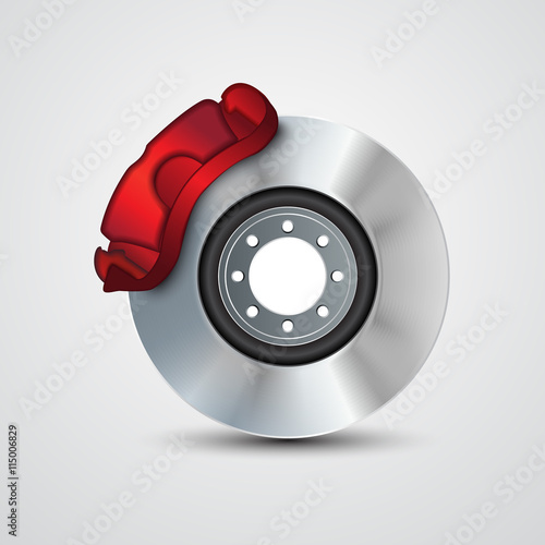Brake disc with caliper