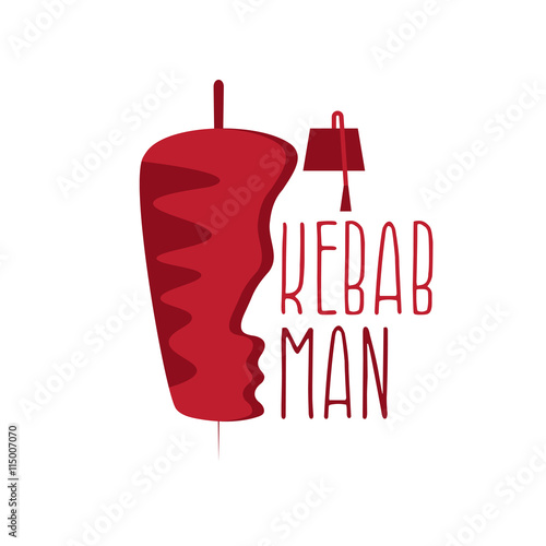 gyros doner kabob with face of chef in it isolated vector design
