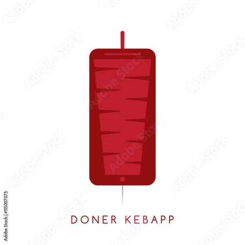gyros doner kabob with smartphone app isolated vector design tem