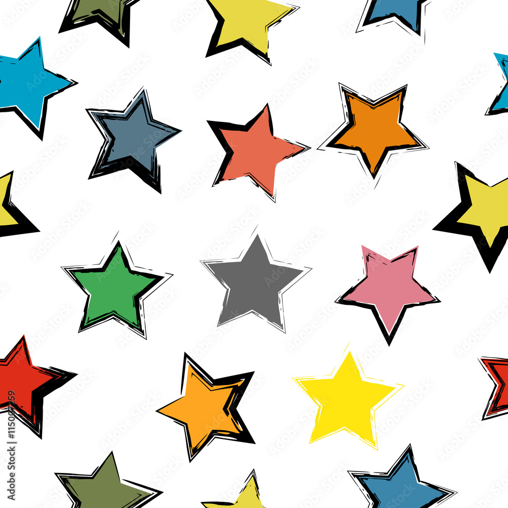 Seamless abstract colorful stars pattern Seamless abstract colorful stars pattern