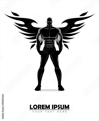 winged standing man