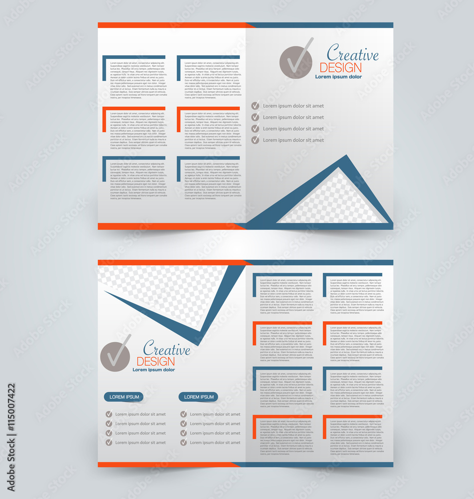 Abstract flyer design background. Brochure template. Can be used for magazine cover, business mockup, education, presentation, report. Blue and orange color. Abstract flyer design background. Brochure template. Can be used for magazine cover, business mockup, education, presentation, report. Blue and orange color.