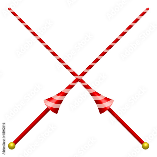 Two crossed lances vector illustration isolated on a white background