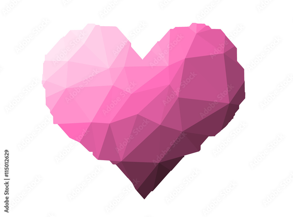 pink heart on triangles low poly pink heart on triangles low poly