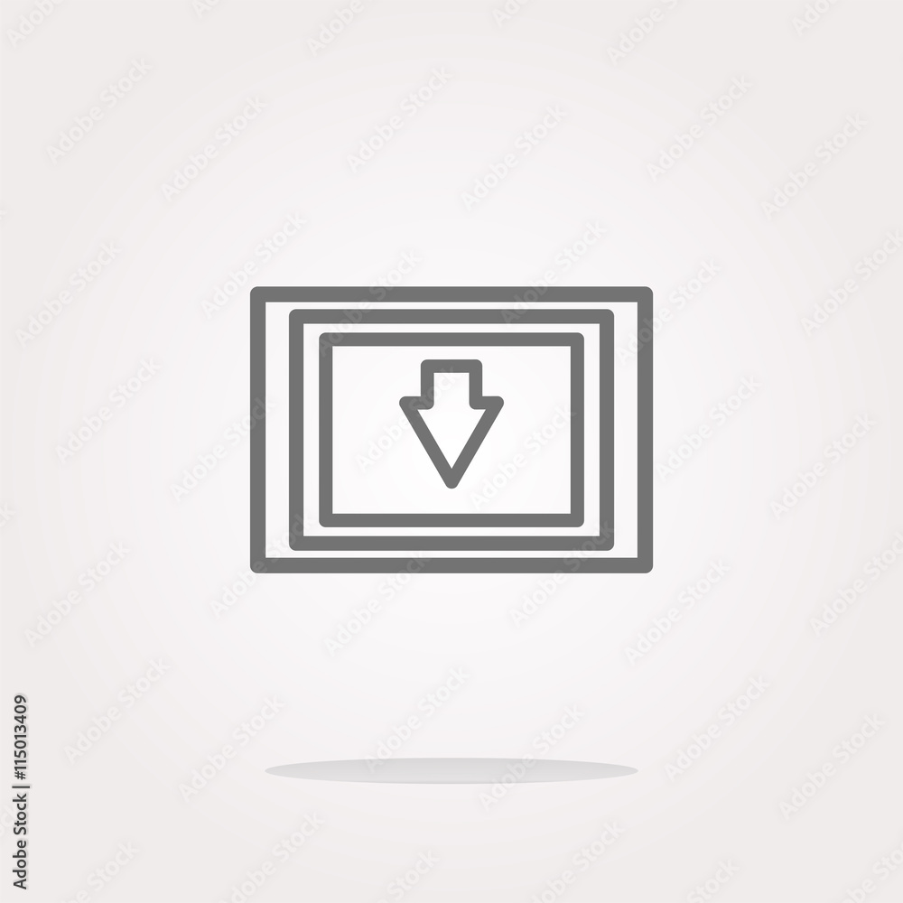 Download web button with arrow and folder . Vector illustration. Vector Icon Download web button with arrow and folder . Vector illustration. Vector Icon