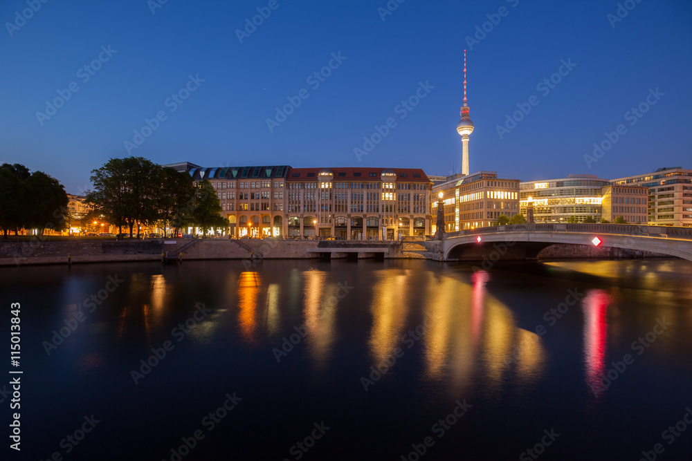 Berlin River Spree and TV Tower (Fernsehturm)