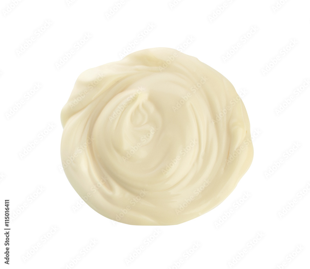 Handful of cream isolated on white background. Top view Handful of cream isolated on white background. Top view