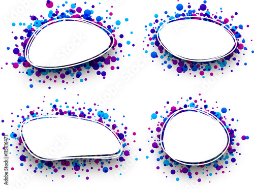 Blue and purple backgrounds.
