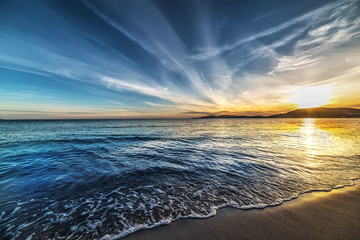Keuken achterwand Strand zonsondergang Kleurrijke zonsondergang aan kust Alghero  © Gabriele Maltinti