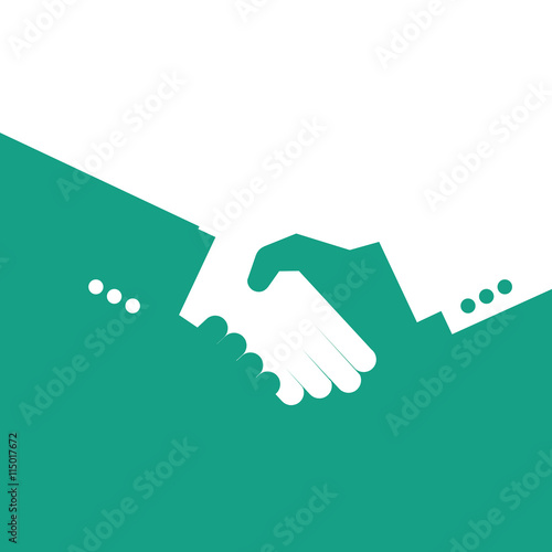 Vector partnership handshake illustration. Background for business and finance. Blue and white.

 photo