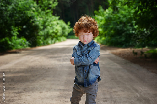 Photos cute little emotional boy