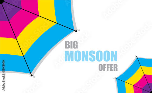 creative big monsoon offer banner design vector