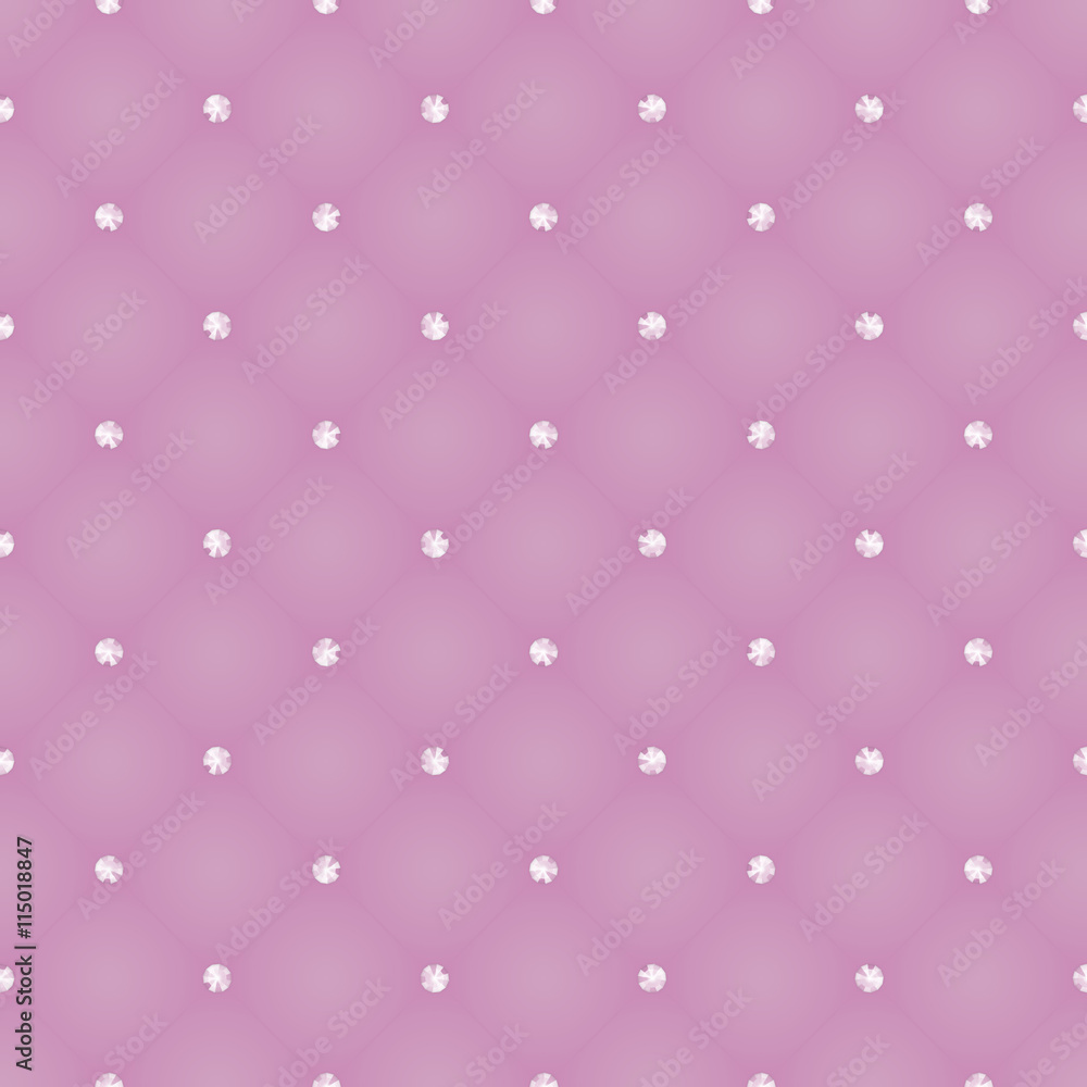 Glamour seamless pattern of pink realistic upholstery leather