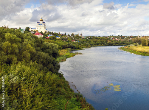 View from the bridge of the city Yelets and the river Bystraya S