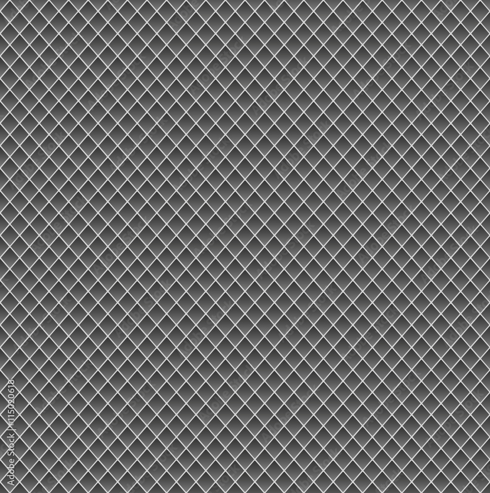 Vettoriale Stock Realistic metal grid texture background. Structure of  metal mesh fence with highlights and shadows. Vector backdrop. | Adobe Stock