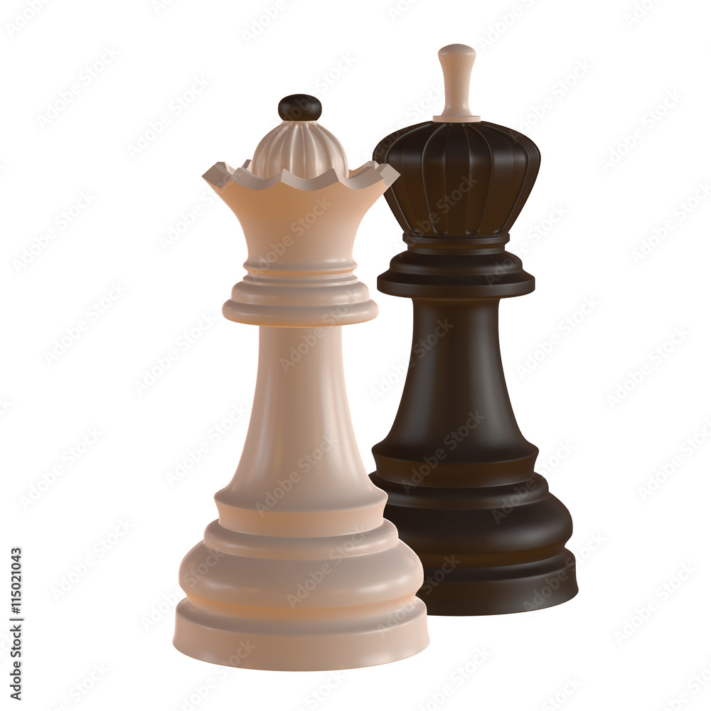 isolated chess figurine 3d illustration