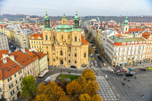 Prague, St. Nicholas church and Old Town Square