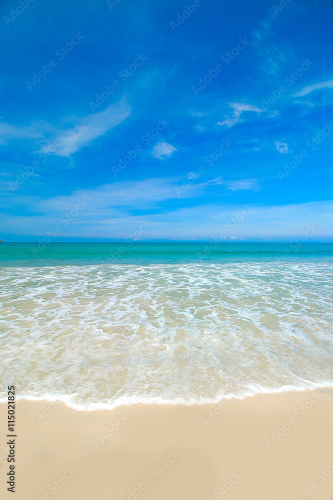 Beautiful sky with sea on the peaceful beach for relax Beautiful sky with sea on the peaceful beach for relax