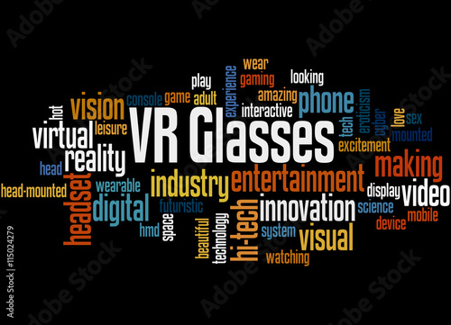 VR Glasses  word cloud concept 4