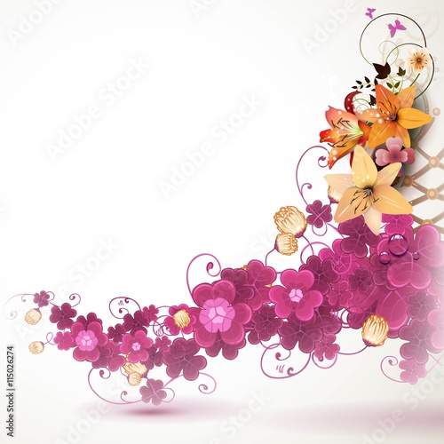 Background with lilies