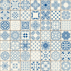 Keuken achterwand Portugese tegeltjes patronen Marokkaans tegelpatroon met kleurrijke ornamenten  © gorbachlena