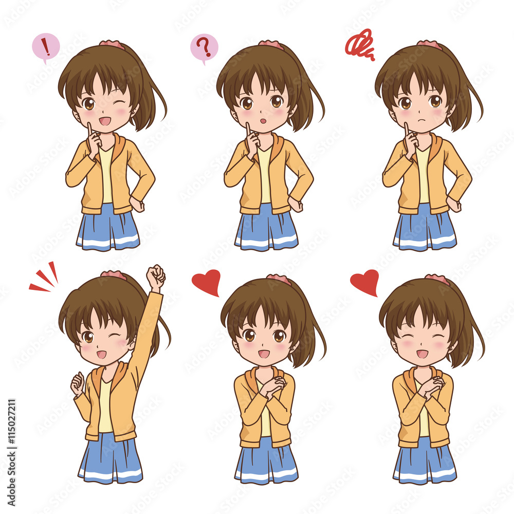 女の子　ポーズ　バリエーション