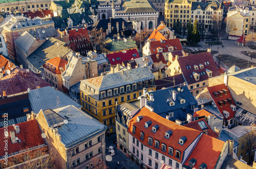 Riga, Latvia: aerial view of Old Town