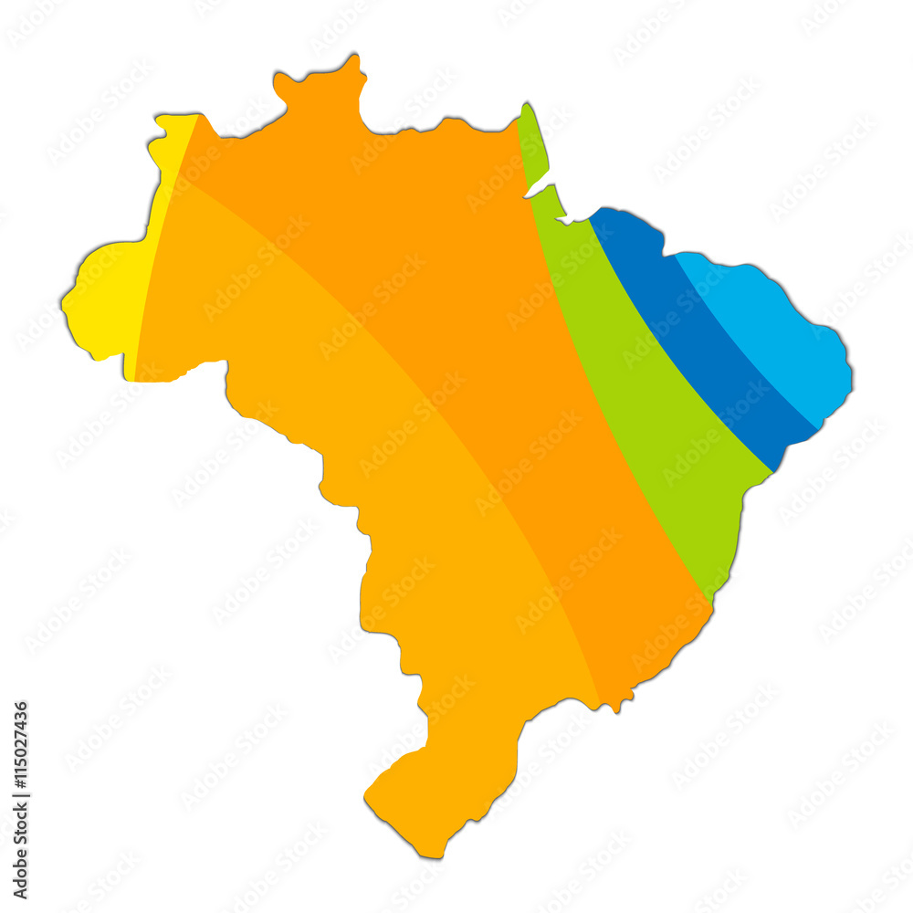 Obraz premium Topographic map. Colors of Brazil