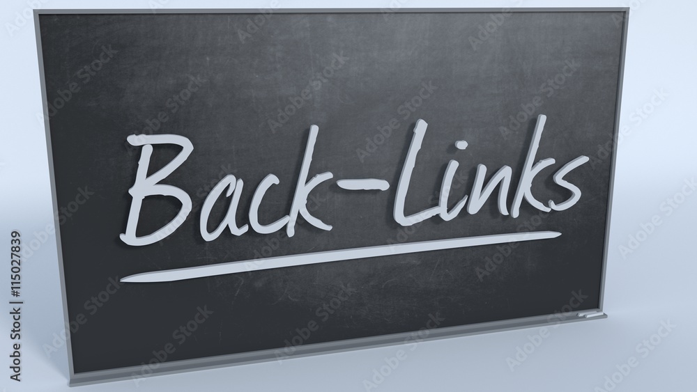 Fototapeta premium Back-Links 3D on a black chalkboard