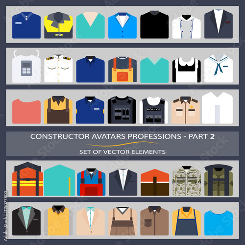 Constructor avatars professions - Part 2. Set of vector elements.