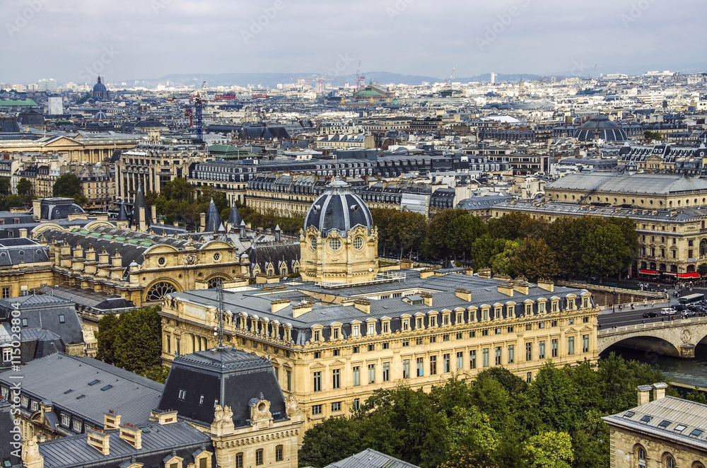 Paris Panorama. View from Cathedral Notre Dame de Paris. France. Paris Panorama. View from Cathedral Notre Dame de Paris. France.